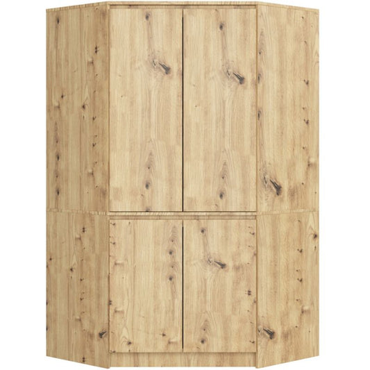 Hjørneskab Akord S100 Artisan Eg 100 cm 4 døre, fronter i Artisan Eg mat, 6 hylder, 100x50x180 cm, 1 stk.