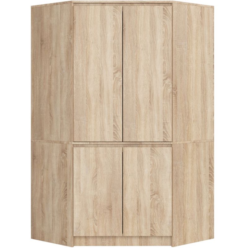 Hjørneskab Akord S100 Sonoma Eg 100 cm 4 døre front i Sonoma Eg mat 6 hylder 100x50x180 cm 1 stk.