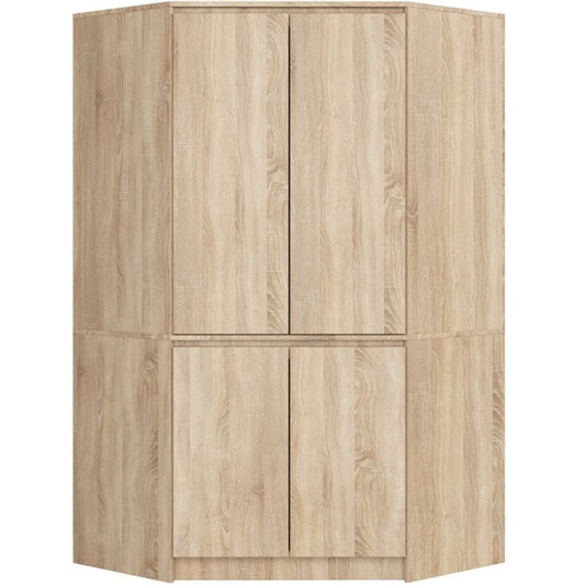 Hjørneskab Akord S100 Sonoma Eg 100 cm 4 døre front i Sonoma Eg mat 6 hylder 100x50x180 cm 1 stk.