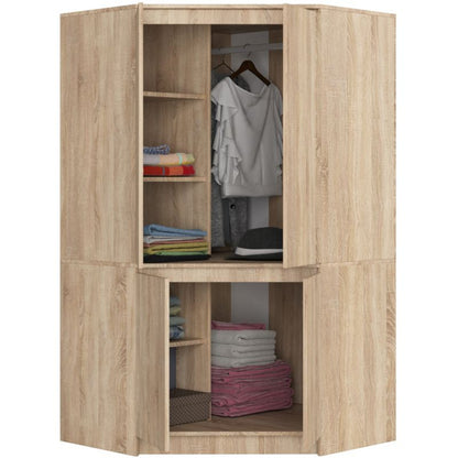 Hjørneskab Akord S100 Sonoma Eg 100 cm 4 døre front i Sonoma Eg mat 6 hylder 100x50x180 cm 1 stk.