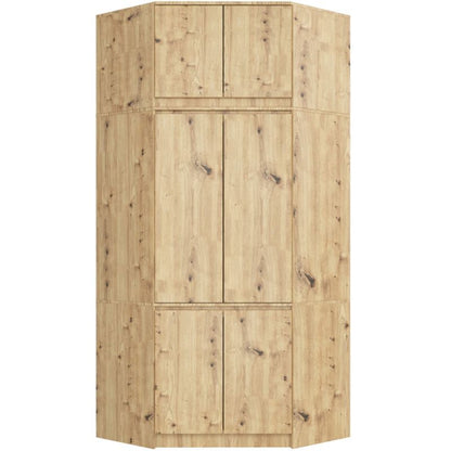Hjørneskab med overbygning Akord S100 Eg Artisan 100 cm 6 døre farve Eg Artisan mat 9 hylder 100x50x235 cm 1 stk.