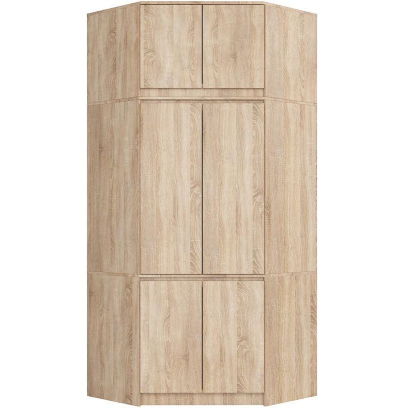 Hjørneskab med overskab Akord S100 Sonoma Eg 100 cm 6 døre Sonoma Eg mat 9 hylder 100x50x235 cm 1 stk.
