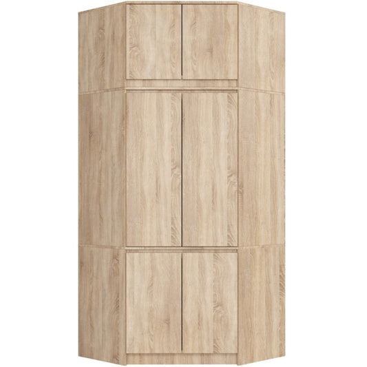 Hjørneskab med overskab Akord S100 Sonoma Eg 100 cm 6 døre Sonoma Eg mat 9 hylder 100x50x235 cm 1 stk.