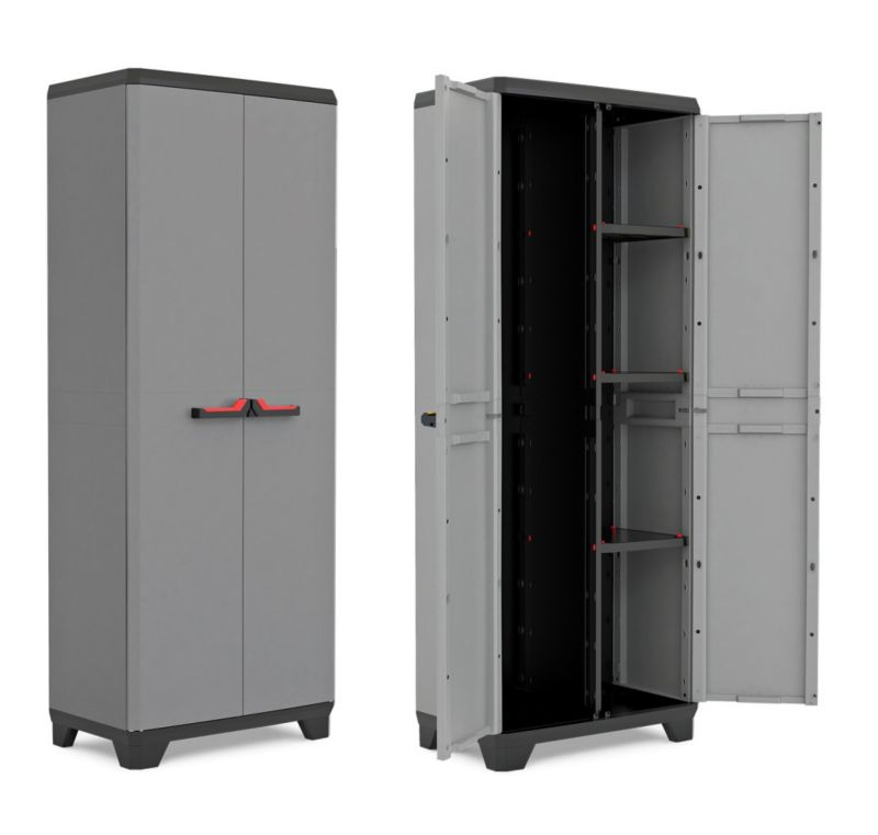 Keter Stilo Utility Cabinet have-skab 68 x 39 x 173 cm grå 1 stk.