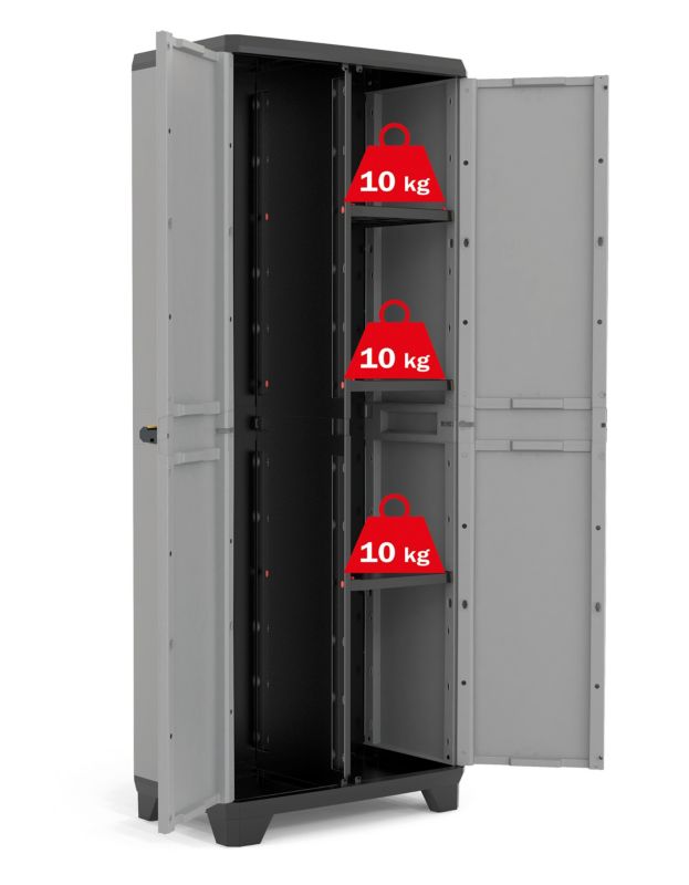Keter Stilo Utility Cabinet have-skab 68 x 39 x 173 cm grå 1 stk.
