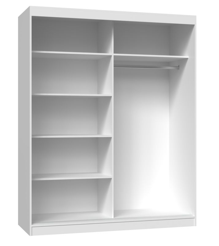 Skydedørsskab Topeshop Iga 160 cm med 2 spejle, hvid, 61 x 160 x 200 cm, 1 stk.
