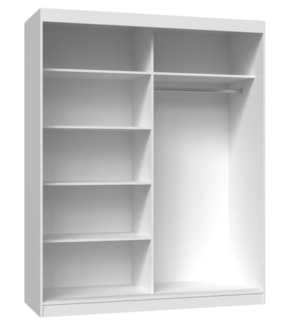 Skydedørsskab Topeshop Iga 160 cm med 2 spejle, hvid, 61 x 160 x 200 cm, 1 stk.