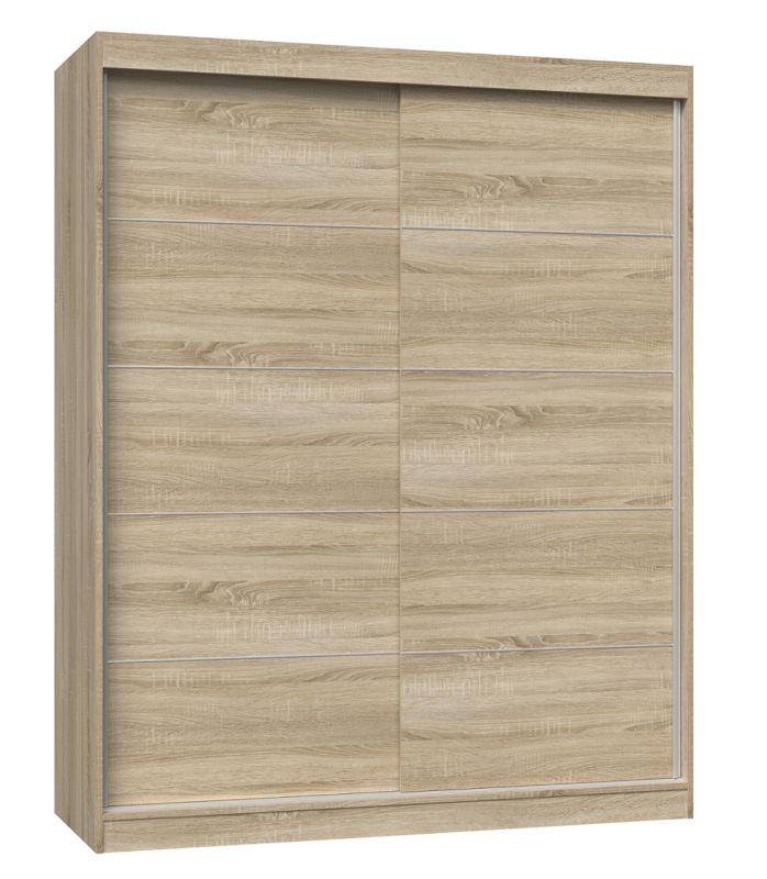 Skydedørsgarderobe Topeshop IGA 160 cm med sprosser i dørfront, Sonoma Eg, 61 x 160 x 200 cm, 1 stk.