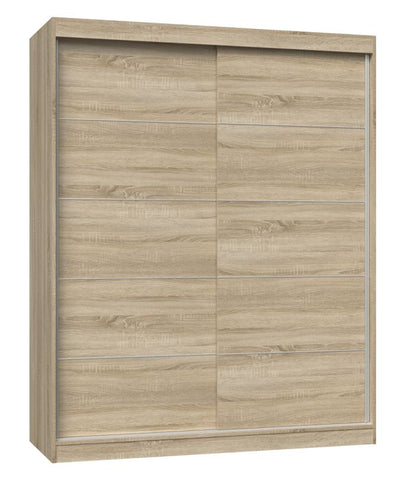 Skydedørsgarderobe Topeshop IGA 160 cm med sprosser i dørfront, Sonoma Eg, 61 x 160 x 200 cm, 1 stk.