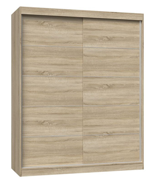 Skydedørsgarderobe Topeshop IGA 160 cm med sprosser i dørfront, Sonoma Eg, 61 x 160 x 200 cm, 1 stk.