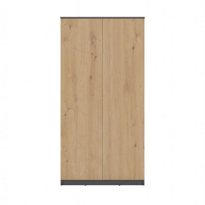 Topeshop garderobeskab med døre og hylder SD-90 i antracit og artisan-eg 50x90x180 cm, 1 stk.
