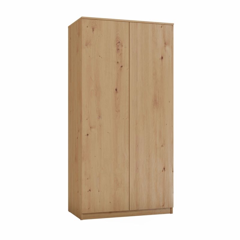 Topeshop garderobeskab med døre og hylder SD-90 i Artisan egetræ 50x90x180 cm, 1 stk.