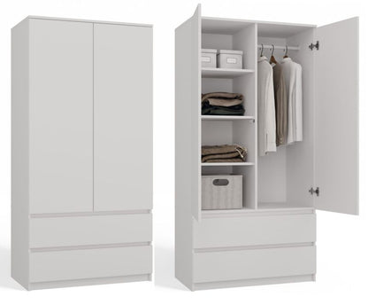 Topeshop garderobeskab SS-90 hvid 50 x 90 x 180 cm 1 stk.
