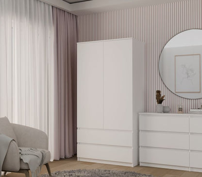 Topeshop garderobeskab SS-90 hvid 50 x 90 x 180 cm 1 stk.