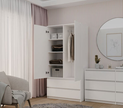 Topeshop garderobeskab SS-90 hvid 50 x 90 x 180 cm 1 stk.