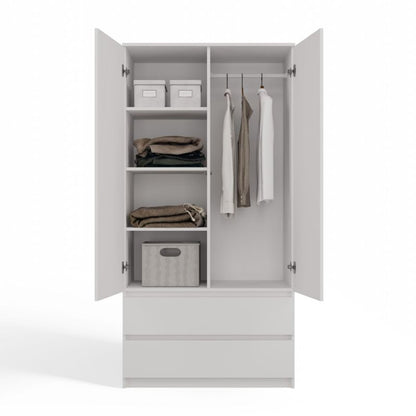 Topeshop garderobeskab SS-90 hvid 50 x 90 x 180 cm 1 stk.