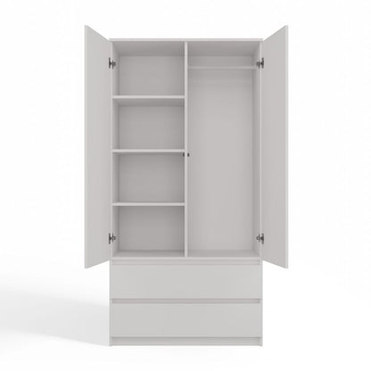 Topeshop garderobeskab SS-90 hvid 50 x 90 x 180 cm 1 stk.