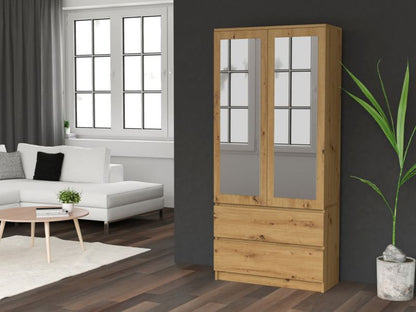 Topeshop garderobeskab SS-90 med spejl i Artisan eg 50 x 90 x 180 cm, 1 stk.