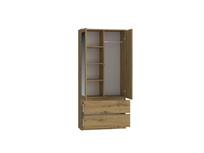 Topeshop garderobeskab SS-90 med spejl i Artisan eg 50 x 90 x 180 cm, 1 stk.