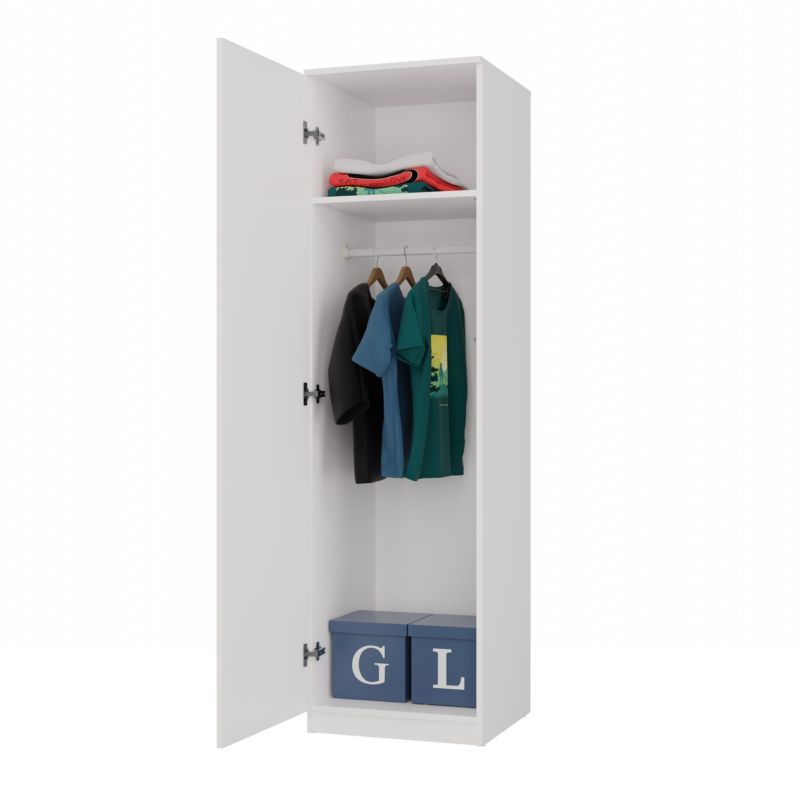 Topeshop SD-50 garderobeskab mat hvid 50x50x180 cm 1 stk.