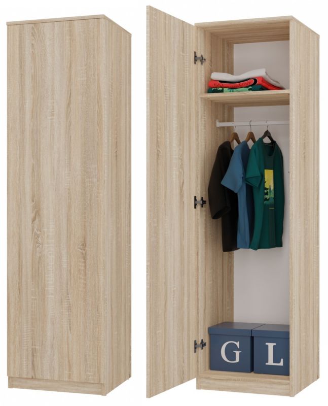 Topeshop SD-50 garderobeskab i Sonoma eg 50x50x180 cm 1 stk.