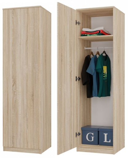 Topeshop SD-50 garderobeskab i Sonoma eg 50x50x180 cm 1 stk.