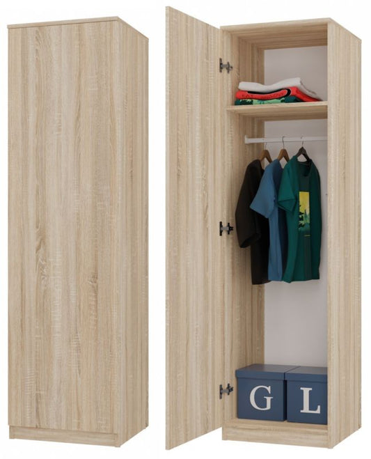 Topeshop SD-50 garderobeskab i Sonoma eg 50x50x180 cm 1 stk.