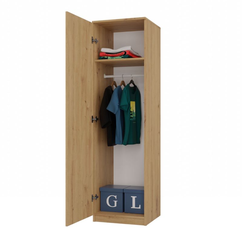 Topeshop SD-50 Garderobeskab 2 døre Artisan Eg 50x50x180 cm 1 stk.
