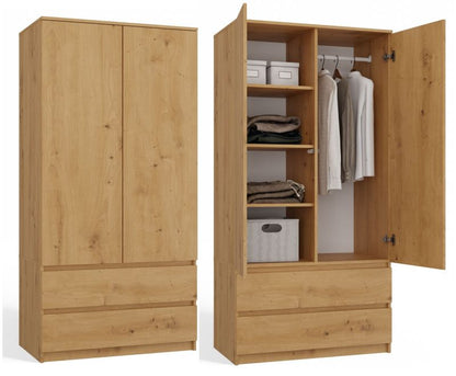Topeshop SS-90 garderobeskab i Artisan Eg 50x90x180 cm, 1 stk.
