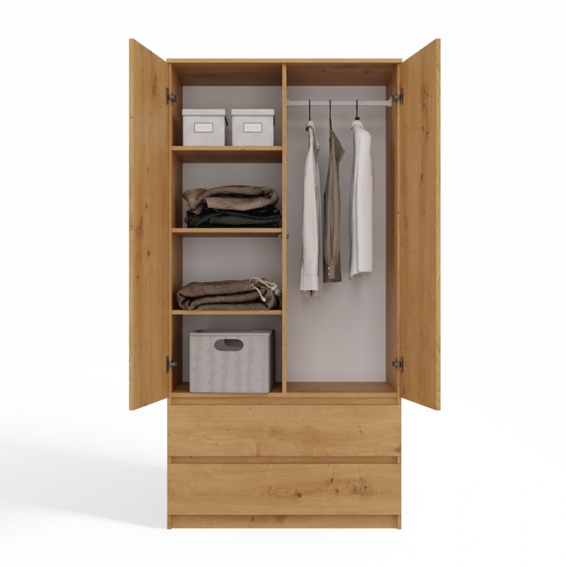 Topeshop SS-90 garderobeskab i Artisan Eg 50x90x180 cm, 1 stk.