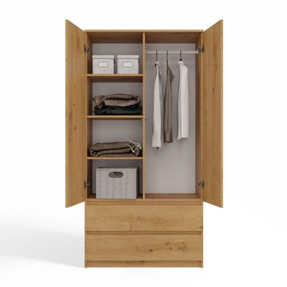 Topeshop SS-90 garderobeskab i Artisan Eg 50x90x180 cm, 1 stk.
