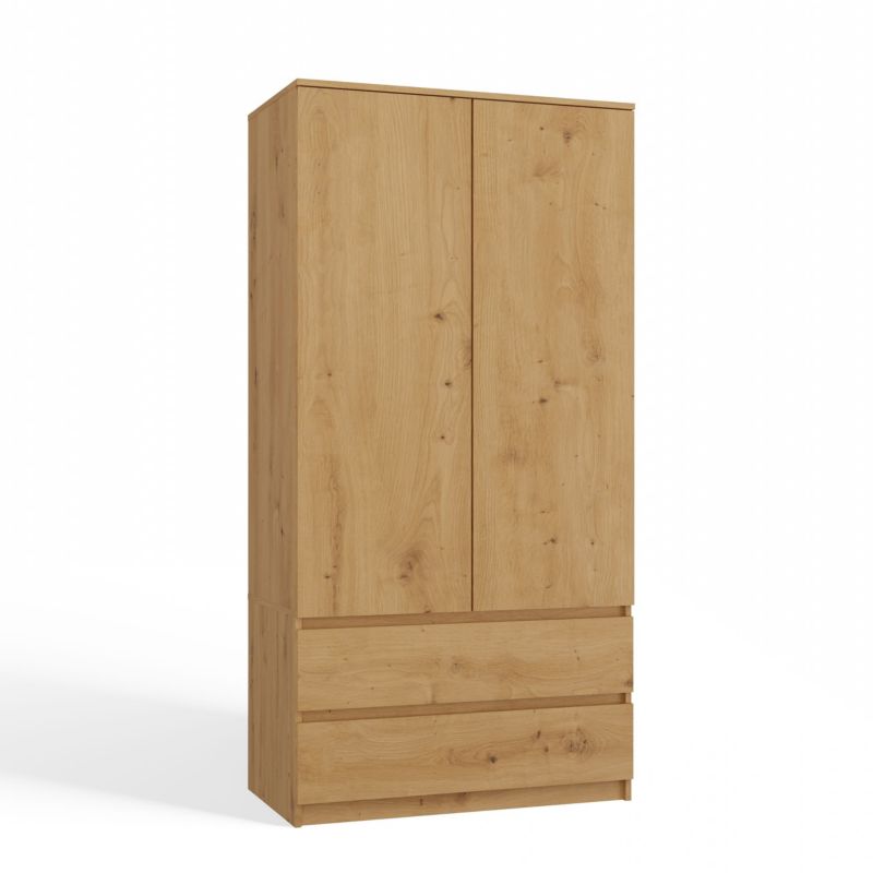 Topeshop SS-90 garderobeskab i Artisan Eg 50x90x180 cm, 1 stk.