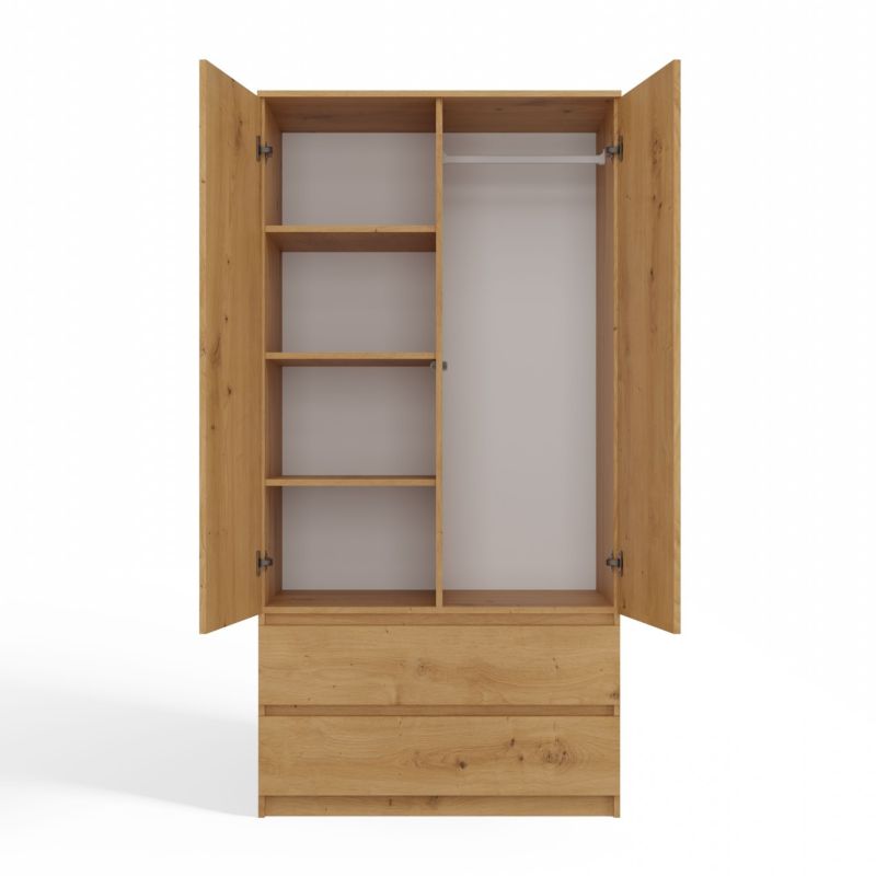 Topeshop SS-90 garderobeskab i Artisan Eg 50x90x180 cm, 1 stk.