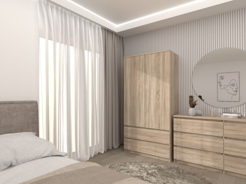 Topeshop Ss-90 skab i Sonoma-eg garderobe 50 x 90 x 180 cm 1 stk.