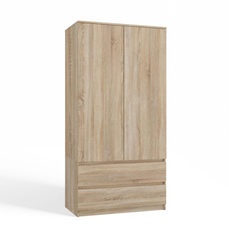 Topeshop Ss-90 skab i Sonoma-eg garderobe 50 x 90 x 180 cm 1 stk.