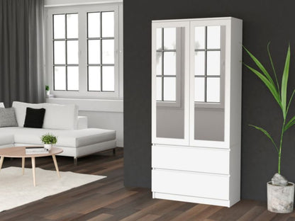 Topeshop SS-90 garderobeskab med spejl, hvid, 50 x 90 x 180 cm, 1 stk.