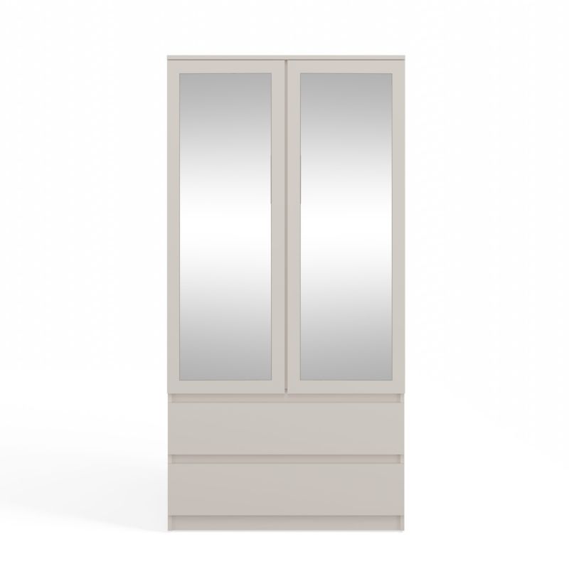 Topeshop SS-90 garderobeskab med spejl Kasjmirsand 50x90x180 cm 1 stk.