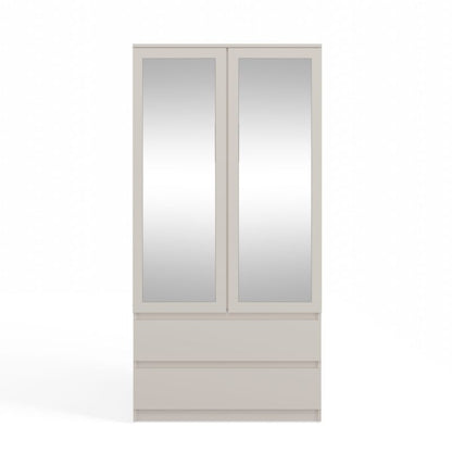 Topeshop SS-90 garderobeskab med spejl Kasjmirsand 50x90x180 cm 1 stk.