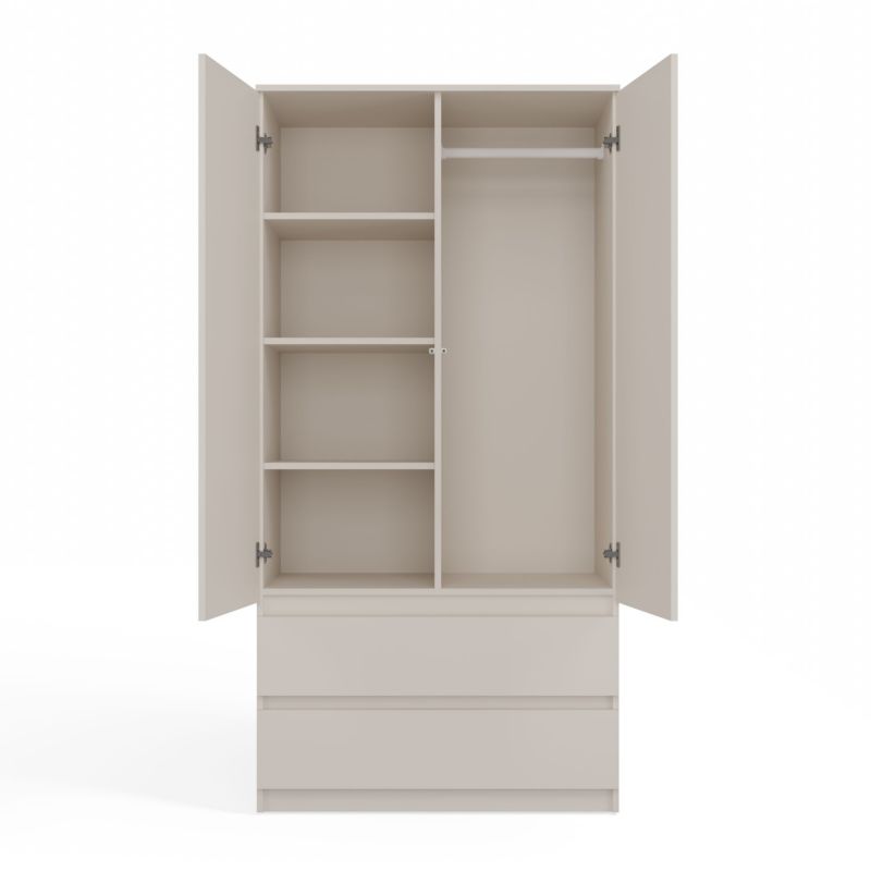 Topeshop SS-90 garderobeskab med spejl Kasjmirsand 50x90x180 cm 1 stk.