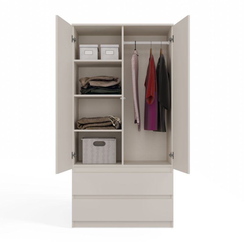 Topeshop SS-90 garderobeskab med spejl Kasjmirsand 50x90x180 cm 1 stk.