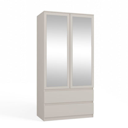 Topeshop SS-90 garderobeskab med spejl Kasjmirsand 50x90x180 cm 1 stk.