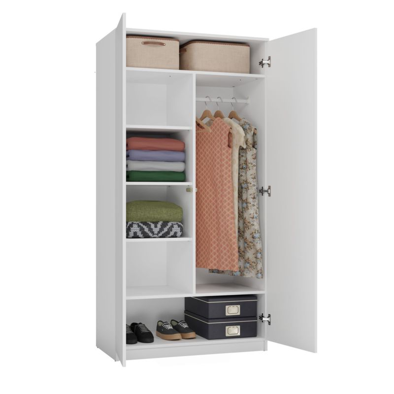 Topeshop skab med døre og hylder SD-90 hvid garderobe 50x90x180 cm 1 stk.