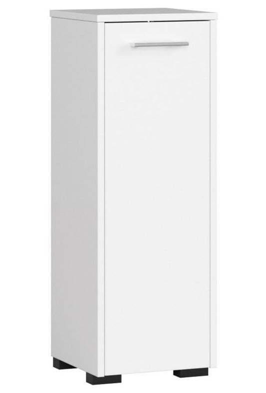 Akord Fin hvidt badeværelsesskab 30 cm med 1 dør, mat hvid, 2 hylder, 30x30x82 cm, 1 stk.