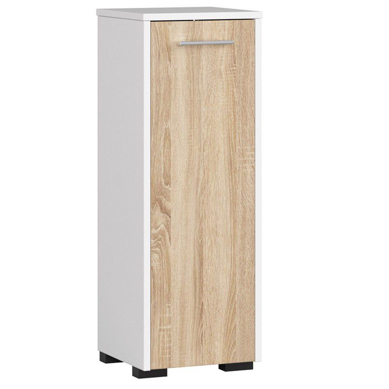 Akord Fin badeværelsesskab hvid 30 cm 1 dør i mat sonoma eg med 2 hylder 30x30x82 cm 1 stk.