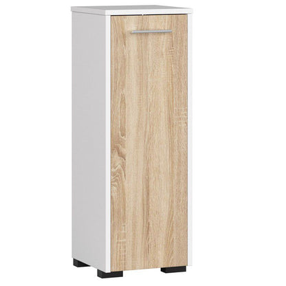 Akord Fin badeværelsesskab hvid 30 cm 1 dør i mat sonoma eg med 2 hylder 30x30x82 cm 1 stk.