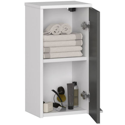 Akord Fin badeværelsesskab hvid 30 cm 1 dør grafitgrå mat 2 hylder 30x22,5x60 cm 1 stk.