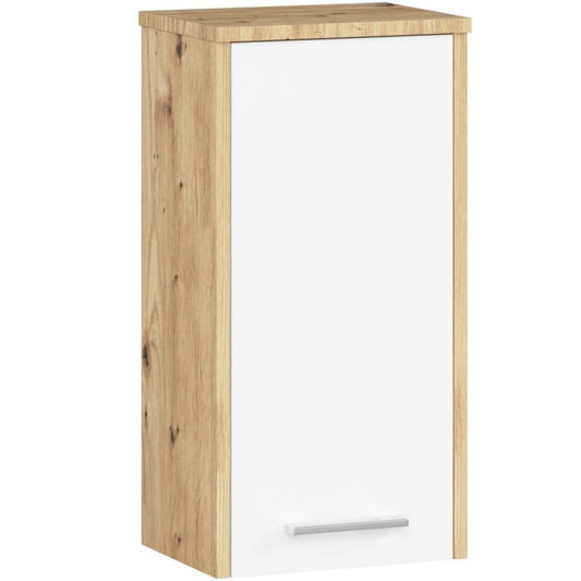Akord Fin badeværelsesskab i Artisan eg 30 cm med 1 dør, mat hvid, 2 hylder, 30x22,5x60 cm, 1 stk.