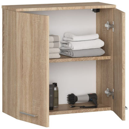 Akord Fin badeværelsesskab i Sonoma eg 60 cm med 2 døre, mat finish, 2 hylder, 60x22,5x60 cm, 1 stk.