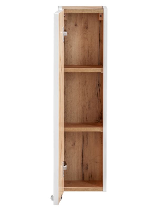 Badeværelsesskab Capri 20x75 cm Hvid Højglans Væghængt