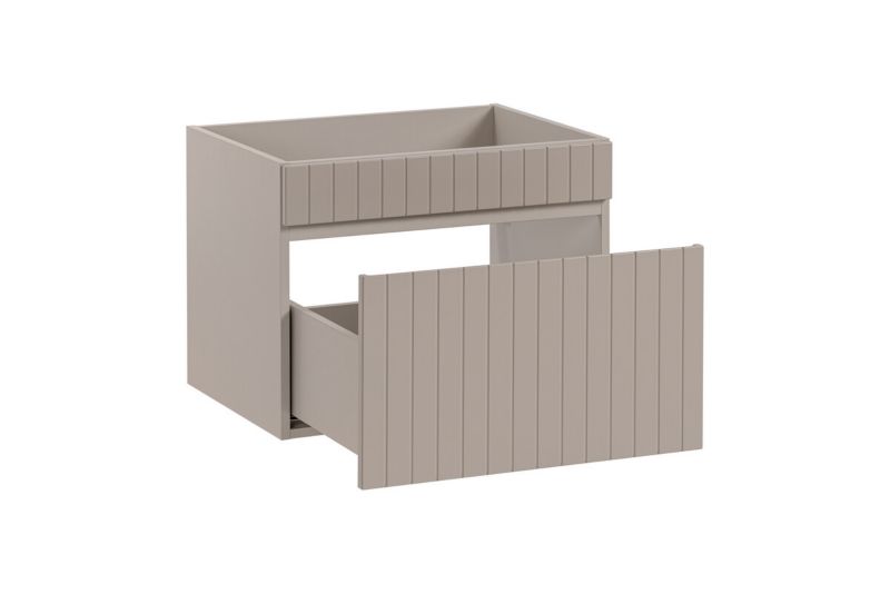 Badeværelsessæt Væghængt 80 cm Beige/Eg med Blød Lukning